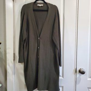 LOFT Plus Dark Green Cardigan Size 24/26